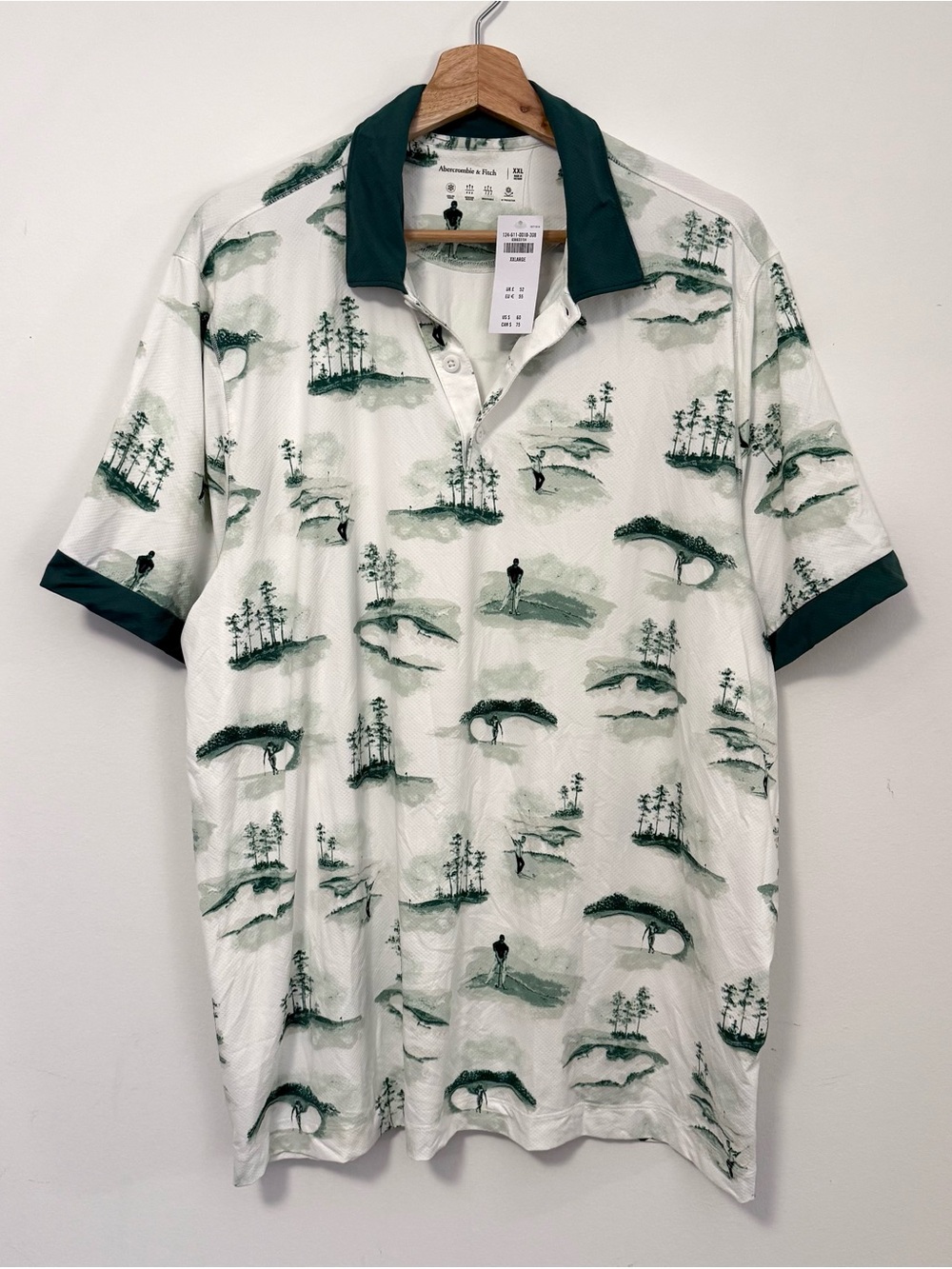 NWT Abercrombie & Fitch Men’s Golf Toile Pattern Performance Polo